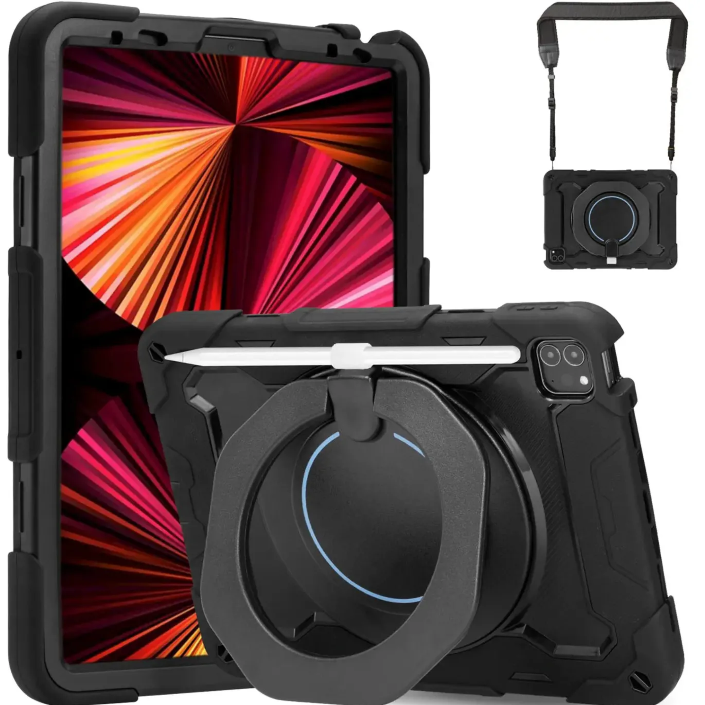 11" iPad Pro (1.–3. Gen.) - Armor Case mit Ständer & Schultergurt