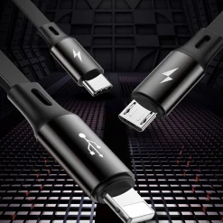 Baseus USB Kabel - CAMLT-JH01 - 3in1 - Schwarz