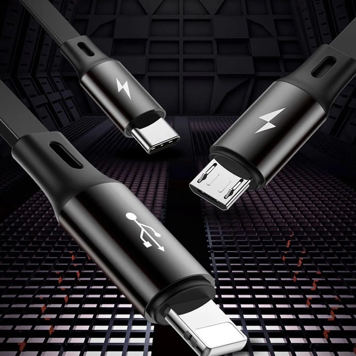 Baseus USB Kabel - CAMLT-JH01 - 3in1 - Schwarz