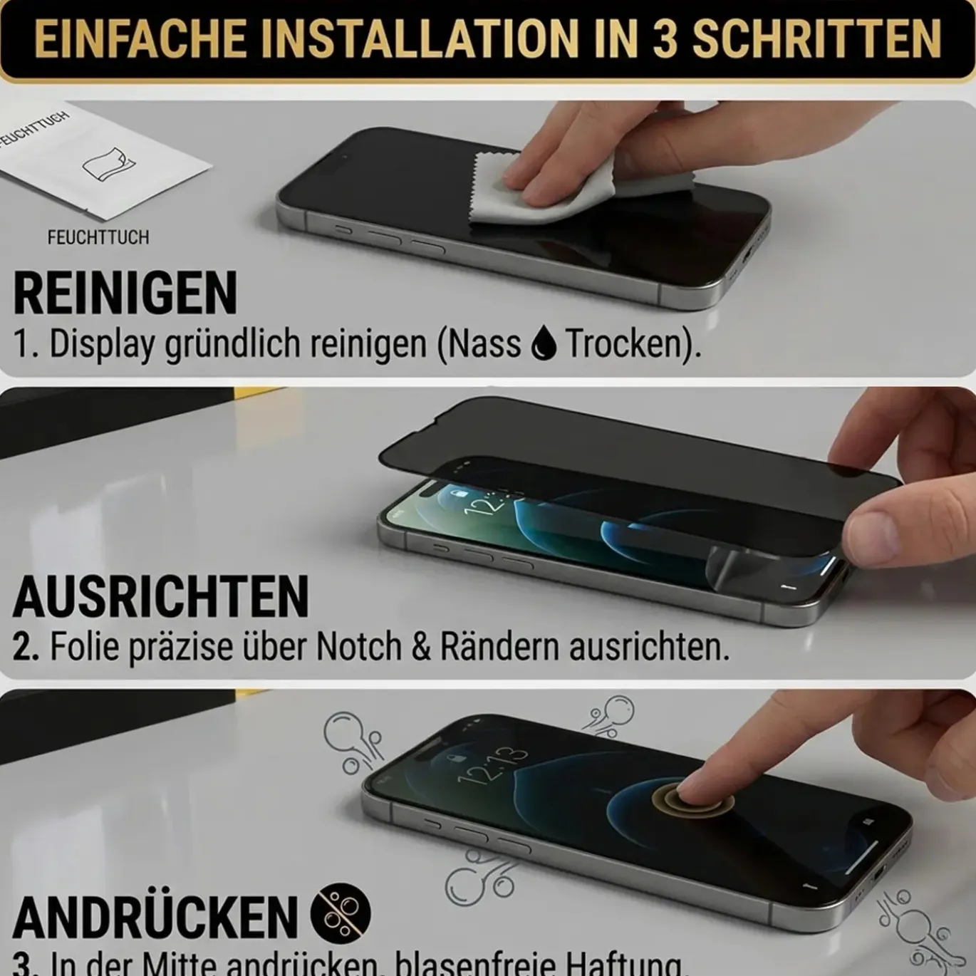 Blickschutzfolie für iPhone 17 Pro - Premium Sichtschutz & Panzerglas