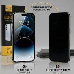 Blickschutzfolie für iPhone 13 Pro Max / 14 Plus - Premium Sichtschutz & Panzerglas