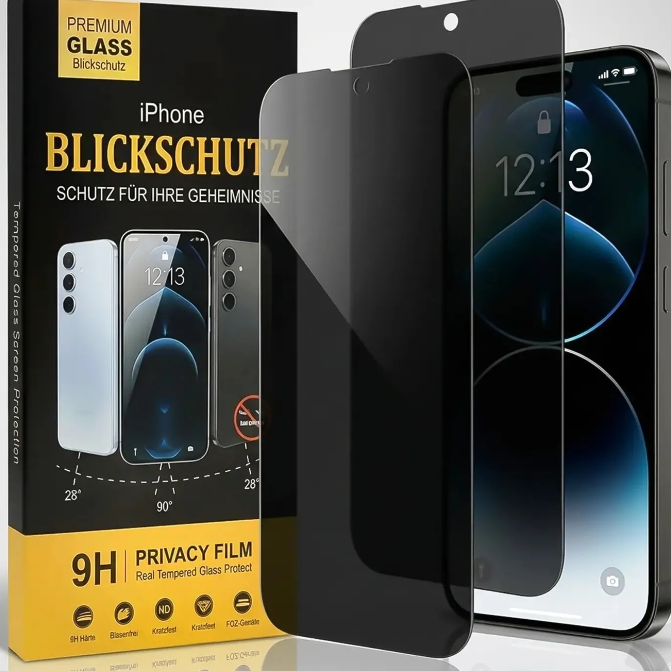 Blickschutzfolie für iPhone 16 Pro - Premium Sichtschutz & Panzerglas