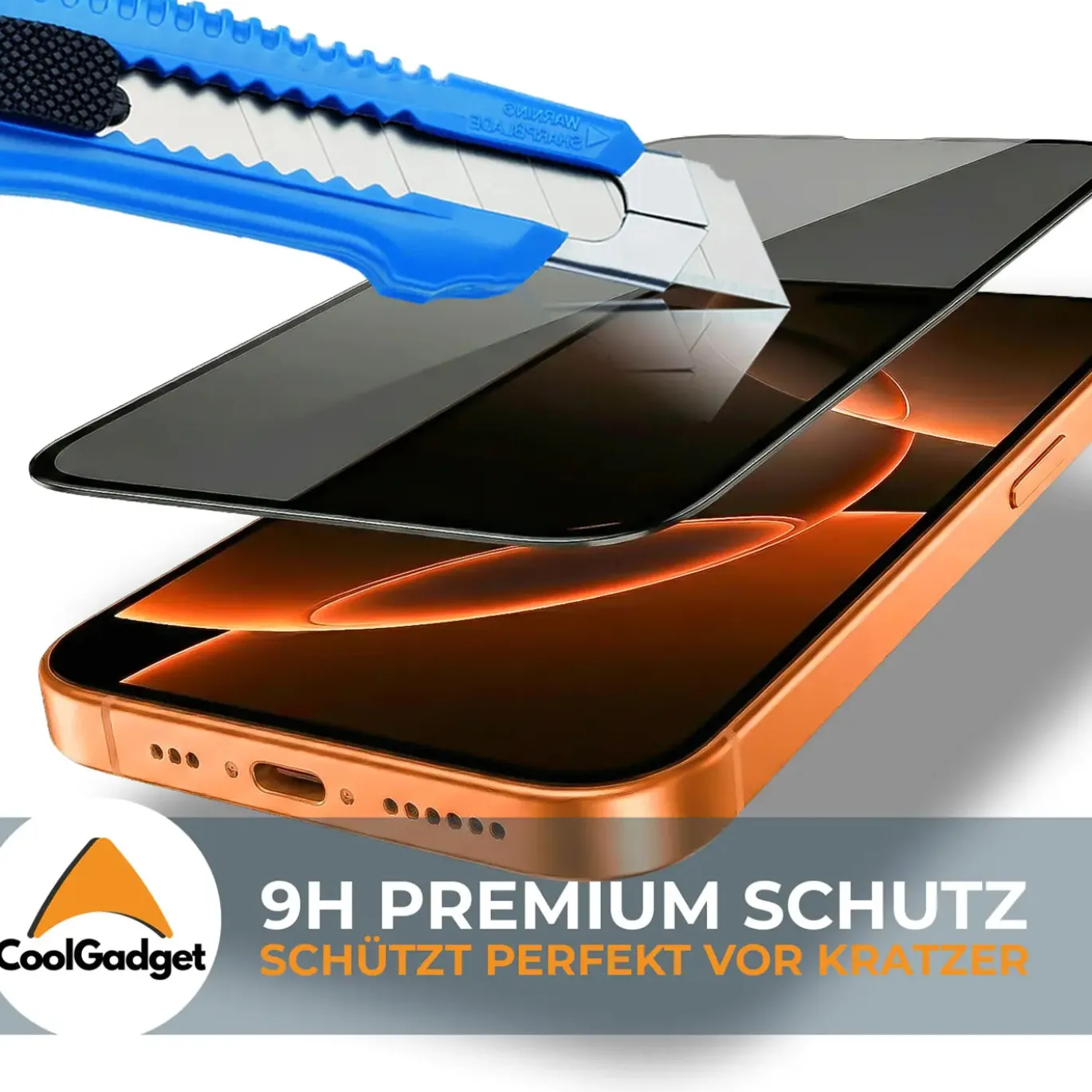 Blickschutzfolie für iPhone 16 Plus mit Montagerahmen - iPhone 16 Plus Sichtschutz