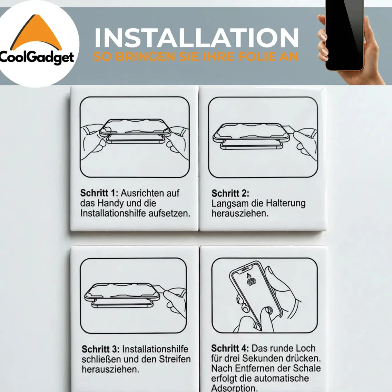 Blickschutzfolie für Samsung Galaxy S24 Ultra mit Montagerahmen - Samsung Galaxy S24 Ultra Sichtschutz