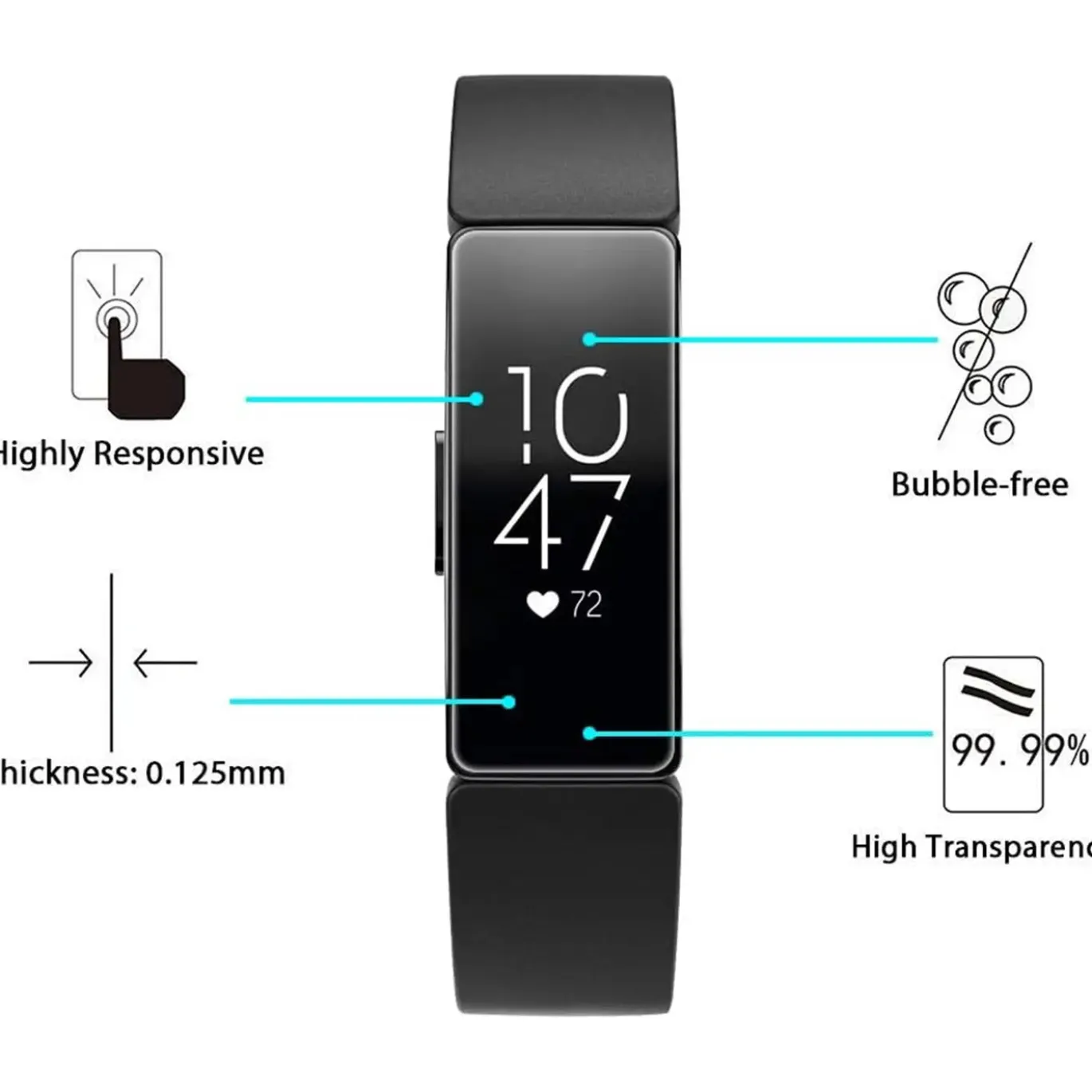 6er Set Schutzfolien - Fitbit