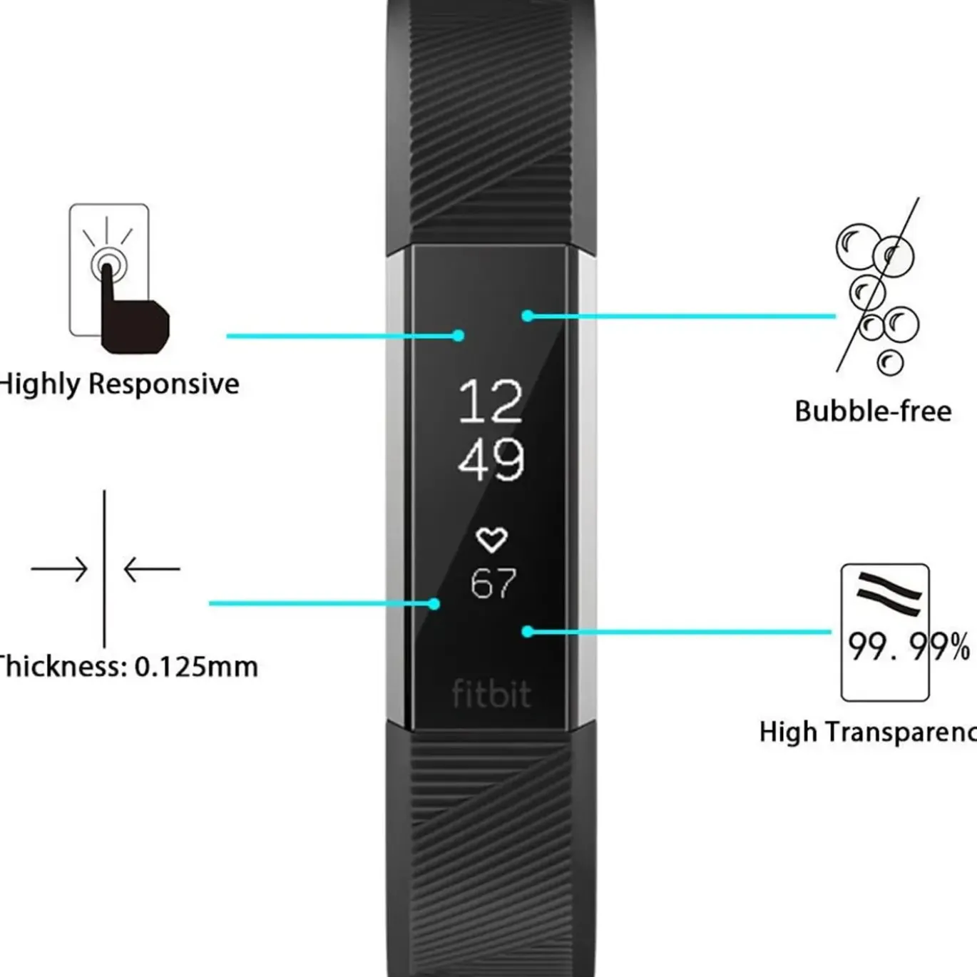 6er Set Schutzfolien - Fitbit