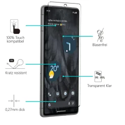 Google Pixel 7 - 9H Displayschutzfolie 2x Display & Kamera