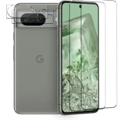 Google Pixel 8 - 9H Displayschutzfolie 2x Display & Kamera