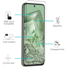 Google Pixel 8 - 9H Displayschutzfolie 2x Display & Kamera