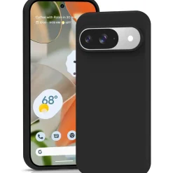 Google Pixel 9 - Silikon Case mit Mikrofaser-Innenseite