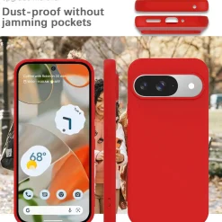 Google Pixel 9 - Silikon Case mit Mikrofaser-Innenseite