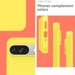Google Pixel 9 - Silikon Case mit Mikrofaser-Innenseite