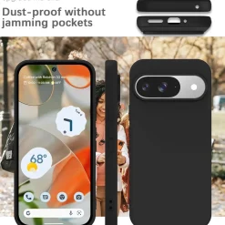 Google Pixel 9 - Silikon Case mit Mikrofaser-Innenseite