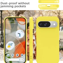 Google Pixel 9 - Silikon Case mit Mikrofaser-Innenseite