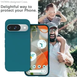 Google Pixel 9 - Silikon Case mit Mikrofaser-Innenseite