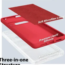 Google Pixel 8 - Silikon Case mit Mikrofaser-Innenseite