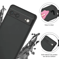 Google Pixel 7 - Slim Silikon Backcover Schwarz