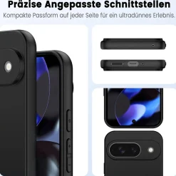 Google Pixel 9 - Slim Silikon Backcover Schwarz
