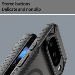 Google Pixel 10 - Stoßfestes MagSafe Case in Schwarz mit halbtransparenter Rückseite