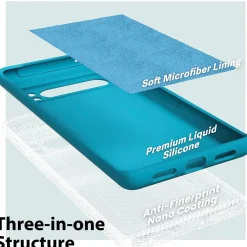 Google Pixel 8 Pro - Silikon Case mit Mikrofaser-Innenseite