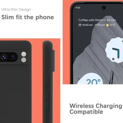 Google Pixel 8 Pro - Silikon Case mit Mikrofaser-Innenseite