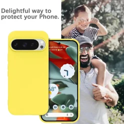 Google Pixel 9 Pro - Silikon Case mit Mikrofaser-Innenseite