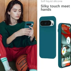 Google Pixel 9 Pro - Silikon Case mit Mikrofaser-Innenseite