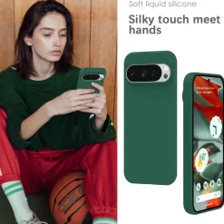 Google Pixel 9 Pro - Silikon Case mit Mikrofaser-Innenseite