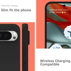 Google Pixel 9 Pro - Silikon Case mit Mikrofaser-Innenseite