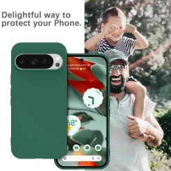 Google Pixel 9 Pro - Silikon Case mit Mikrofaser-Innenseite
