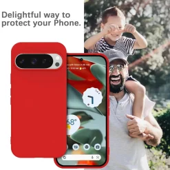 Google Pixel 9 Pro - Silikon Case mit Mikrofaser-Innenseite