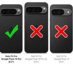 Google Pixel 10 Pro - Stoßfestes MagSafe Case in Schwarz mit halbtransparenter Rückseite