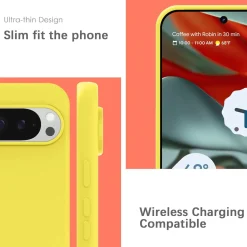 Google Pixel 9 Pro XL - Silikon Case mit Mikrofaser-Innenseite