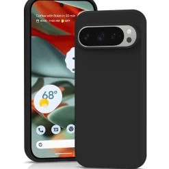 Google Pixel 9 Pro XL - Silikon Case mit Mikrofaser-Innenseite