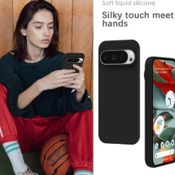 Google Pixel 9 Pro XL - Silikon Case mit Mikrofaser-Innenseite