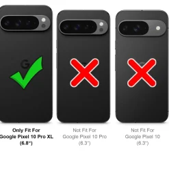 Google Pixel 10 Pro XL - Stoßfestes MagSafe Case in Schwarz mit halbtransparenter Rückseite