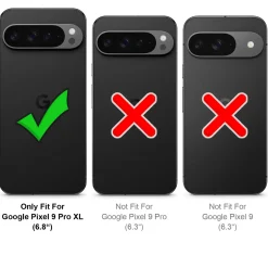Google Pixel 9 Pro XL - Stoßfestes MagSafe Case in Schwarz mit halbtransparenter Rückseite