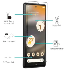 Google Pixel 6a - 9H Displayschutzfolie 2x Display & Kamera