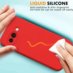 Google Pixel 9a - Silikon Case mit Mikrofaser-Innenseite
