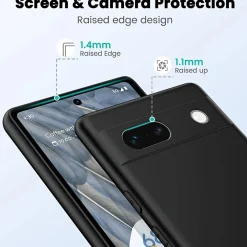 Google Pixel 7a - Slim Silikon Backcover Schwarz