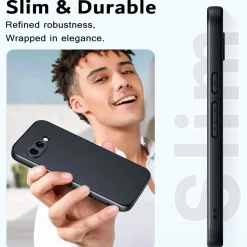 Google Pixel 9a - Slim Silikon Backcover Schwarz
