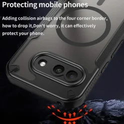 Google Pixel 9a - Stoßfestes MagSafe Case in Schwarz mit halbtransparenter Rückseite