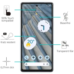 Google Pixel 7a - 2x 9H Panzer Glasfolie, Displayfolie