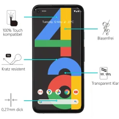 Google Pixel 4A - 2x 9H Panzer Glasfolie, Displayfolie