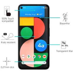 Google Pixel 4A 5G - 2x 9H Panzer Glasfolie, Displayfolie