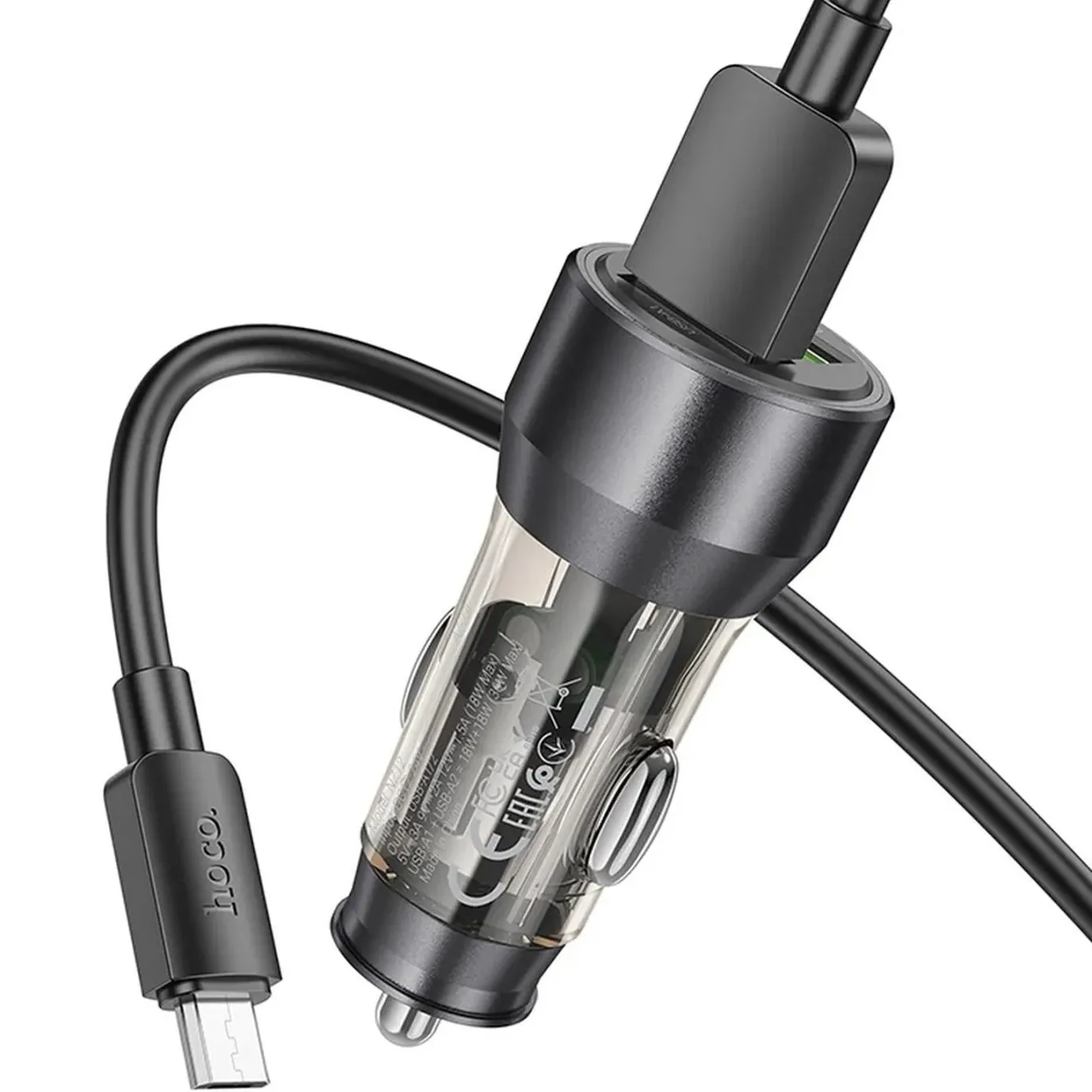 Hoco Kfz-Ladegerät - NZ12 microUSB - Schwarz