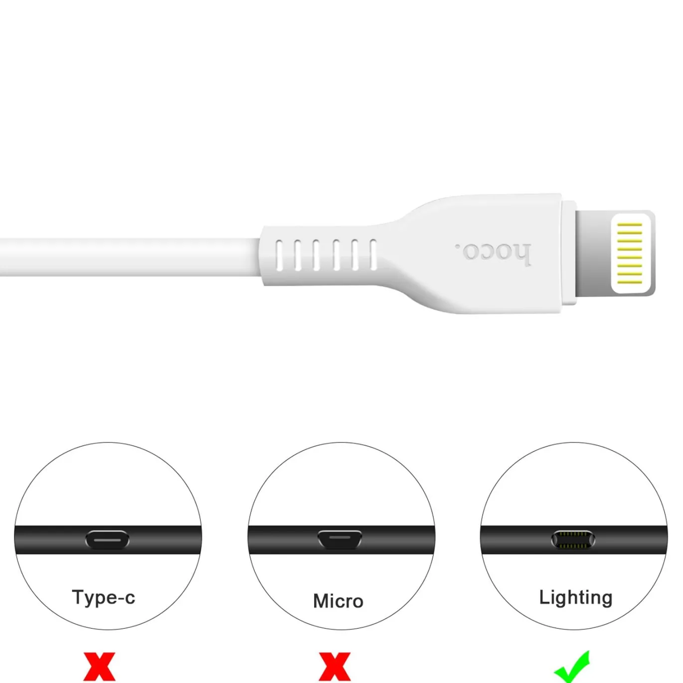 Hoco USB Kabel - X20 Lightning - 2M