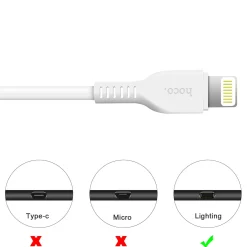 Hoco USB Kabel - X20 Lightning - 3M