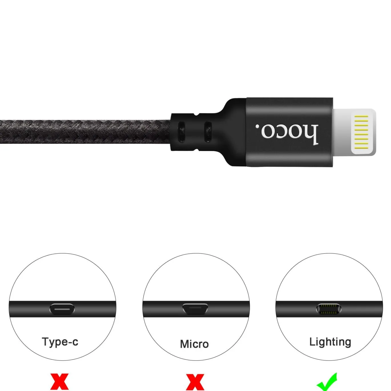 Hoco USB Kabel - X14 Lightning - 2M