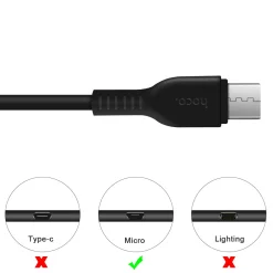 Hoco USB Kabel - X20 microUSB - 1M
